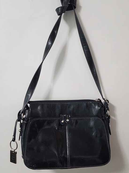 Giani Bernini Leather Organizer Crossbody Black Multi Zip main image 2